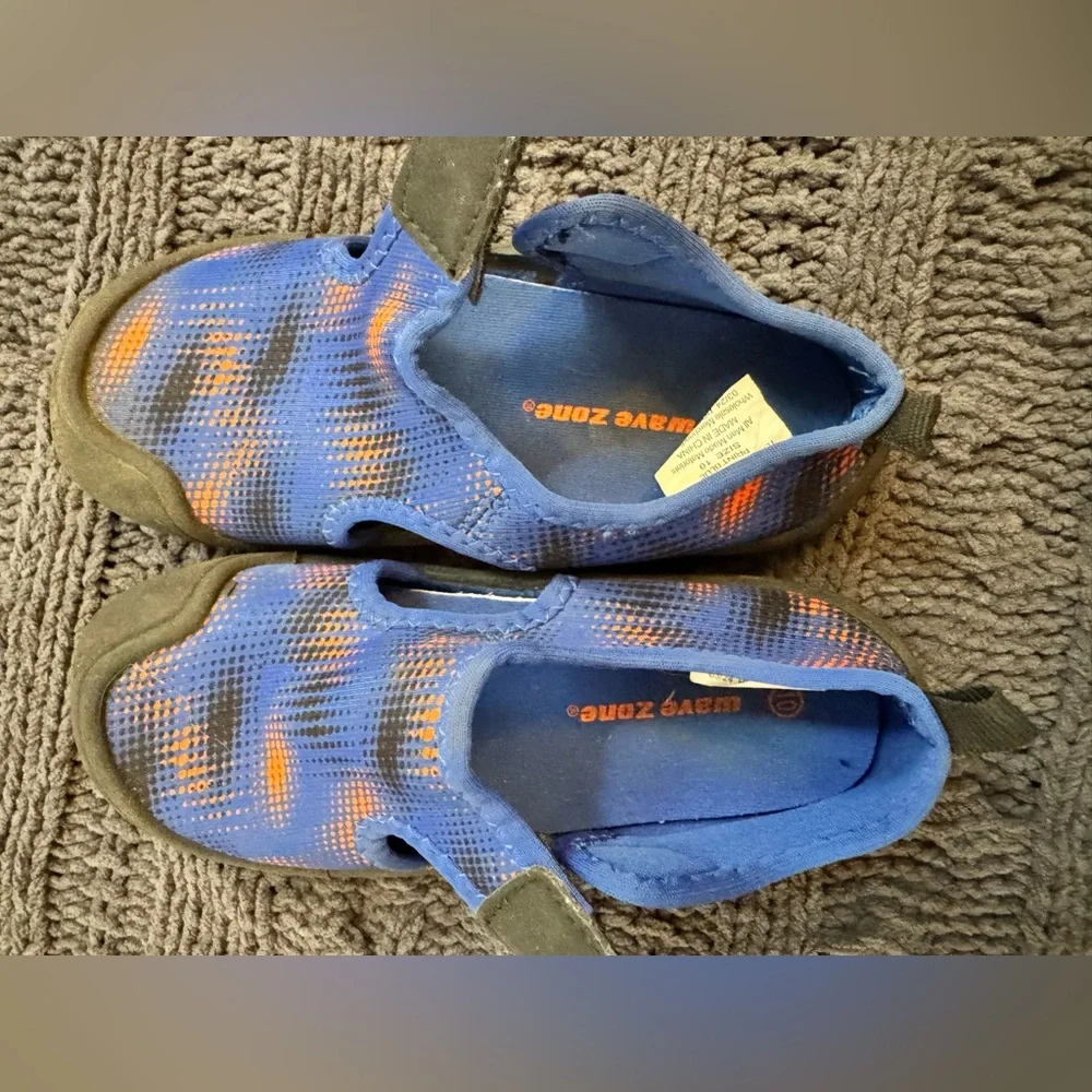 Kids Slip-On Water Shoes in Blue & Orange Toddler Size 10